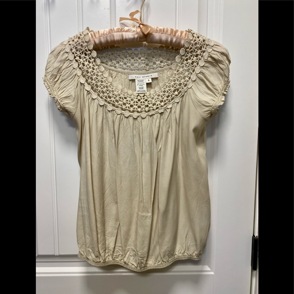 Max Studio Cinched Tan Blouse